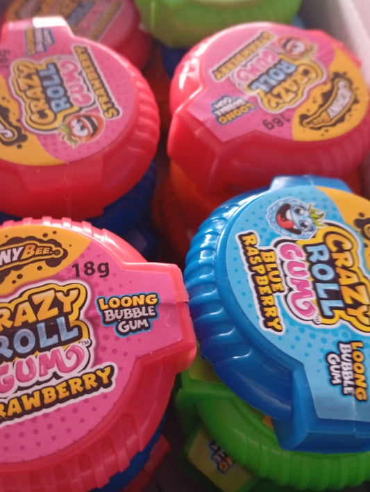 Crazy Roll gum fraise pomme framboise cola